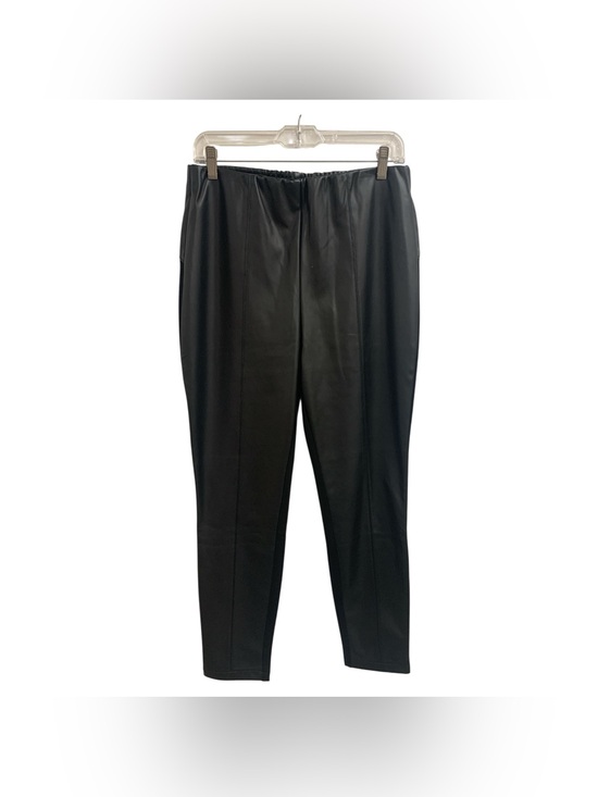 Tribal Pants - Tribal Black NWT Faux-Leather Slim Pants Size L